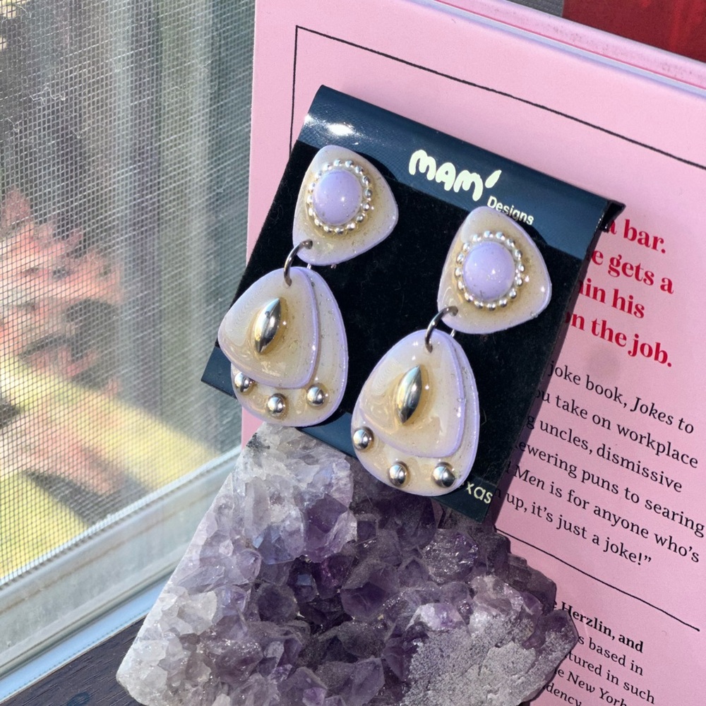 Mam’ Designs Dallas Texas Vintage 80s RARE Maximalist Earrings